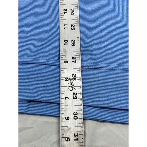 Johnnie-O Shirt Men's XXL Blue Striped Quarter-Zip Pullover Performance Golf - Picture 8 of 9